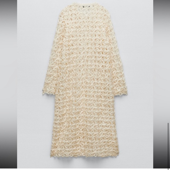ZARA Crochet Open Knit Cardigan Coat - Picture 12 of 12